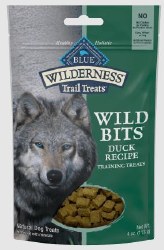 Blue Wilderness Trail treats Wild Bits Grain Free Training Dog Treats Duck Recipe 4oz