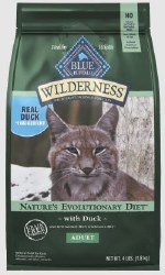 Blue Buffalo Wilderness Duck Recipe Grain Free Adult, Dry Cat Food, 5lb