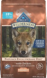 Blue Buffalo Wilderness Large Breed Puppy Formula Chicken Recipe Grain Free Dry Dog Food 24lb