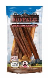 Loving Pets Pure Buff Bully Stix 6 inch 6 Pack