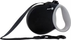 Alcott Adventure Retractable Leash, Black, 16ft, up to 25lb, Extra Small