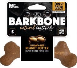 BarkBone Dinosaur Wood Dog Chew, Peanut Butter Flavor, Made in USA, Small