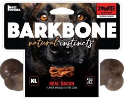 BarkBone Zombie Dog Chew, Real Bacon Flavor, Made in USA, Extra Large