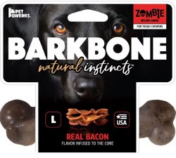 BarkBone Zombie Dog Chew, Real Bacon Flavor, Made in USA, Large