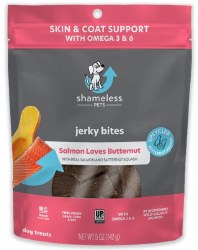 Shameless Pets Salmon Loves Butternut Jerky, Dog Treats, 5oz