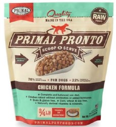 Primal Pronto Frozen Raw Scoop & Serve Chicken Formula Dog Food, .75lb