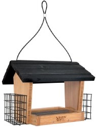 Natures Way Hopper Feeder with Suet Cages Wild Bird Feeder, 6qt Capacity