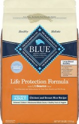 Blue Buffalo Life Protection Large Breed Adult Formula Chicken and Brown Rice Recipe, Dry Dog Food, 30lb