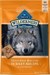 Blue Buffalo Wilderness Trail Treats Turkey Biscuits Grain Free Dog Treats 10oz