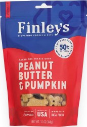 NutriSource Finley Peanut Butter & Pumpkin Crunchy Biscuits, Dog Treats, Case 6, 12oz