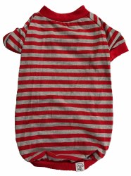 Red and Gray Stripe T-Shirt, Medium