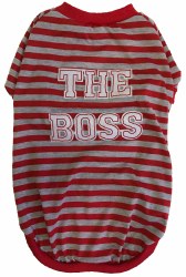 The Boss Red and Gray Pattern T-Shirt, Medium