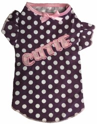 Cutie T-Shirt Purple Polka Dots, Small