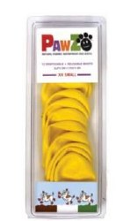 PawZ Disposable Rubber Boots, Yellow, XX-Small, 12 Count