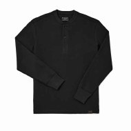 KNOCKER MEN'S WAFFLE-KNIT THERMAL HENLEY SHIRT (MHS100_BLACK) – Uni Hosiery  Co Inc.