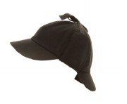 Deerstalker Hat Black Wool Mix