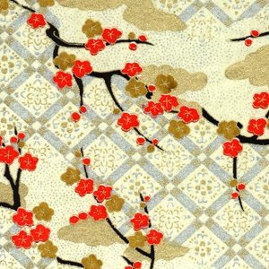 Chiyogami Orange Trellis