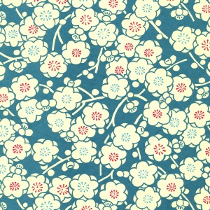 Chiyogami Teal Cherry Blossom