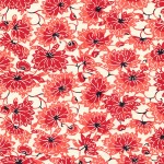 Katazome-Shi Red Blooms