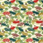 Katazome-Shi Red & Green Fan