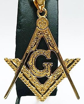 Masonic gold tone necklace