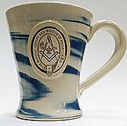 Stoneware mug blue swirl