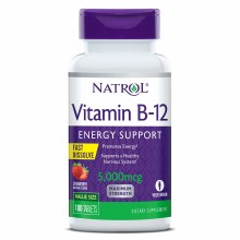 Natrol B-12 Energy Support 5,000 mcg 100 fast dissolve Strawberry Flavored tabs