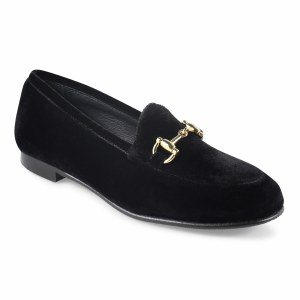 girls black velvet shoes
