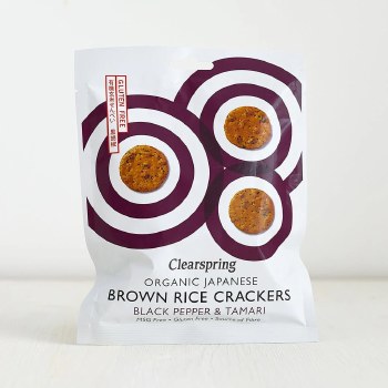 Org Brown Rice Crackers Pepper