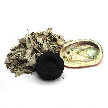 Abalone Shell, Charcoal & White Sage Loose