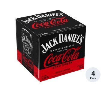 Jack And Coca Cola Zero 4pk