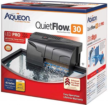 Aqueon QuietFlow LED Pro Power Filter, Size 30 50, up to 45 Gallon