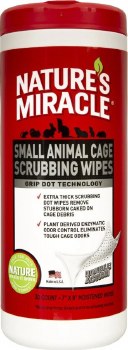 Natures Miracle Small Animal Cage Scrubbing Wipes 30 count