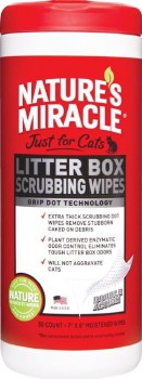Natures Miracle Just for Cats Litter Box Scrubbing Wipes 30 count