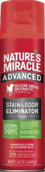 Natures Miracle Advanced Stain and Odor Eliminator Foam for Dogs 17.5oz