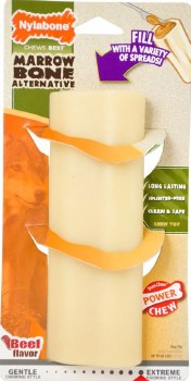 Nylabone Power Chew Marrow Bone Alternative Nylon Dog Chew Toy, Beef Flavor, Dog Dental Health, Souper