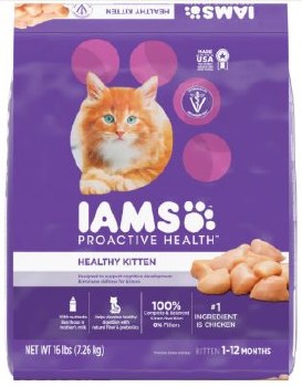 IAMS ProActive Health Kitten Formula with Chicken Dry Cat Food 16lb