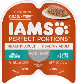 IAMS Perfect Portions Adult Formula Grain Free Pate with Tuna Wet Cat Food 2.6oz