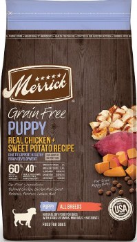 Merrick Puppy Formula Chicken and Sweet Potato Recipe Grain Free Dry Dog Food 22lb