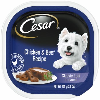Cesar Classics Loaf in Sauce with Chicken and Beef Wet Dog Food Tray 3.5oz