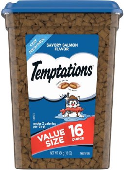 Whiskas Temptations Savory Salmon Flavor Cat Treats 16oz