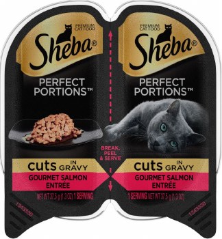Sheba Perfect Portions Cuts in Gravy Gourmet Salmon Entree Grain Free Wet Cat Food 2.6oz