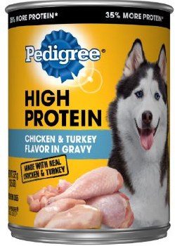 Pedigree High Protein Chicken and Turkey in Gravy Canned, Wet Dog Food, 13.2oz