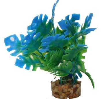 Blue Ribbon Pet Products Color Burst Florals Philo Leaf Plant, Blue