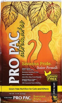 Pro Pac Ultimates Savanna Pride Recipe with Chicken Grain Free Indoor Dry Cat Food 14lb