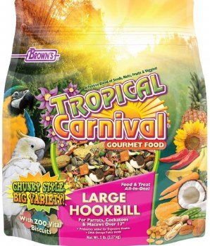 FMBrowns Tropical Carnival Gourmet Large Hookbill Bird Food and Treat 5lb