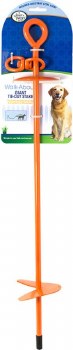 Four Paws Walk About Giant Tie Out Stake, 28 inch, Orange