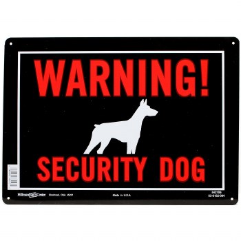 Warning Security Dog 10 inch x 14 inch