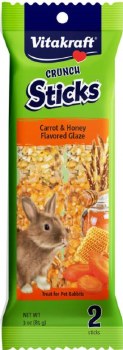 Sunseed Vitakraft Crunch Sticks Carrot and Honey Rabbit Treats, 3oz, 2 count