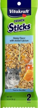 Sunseed Vitakraft Crunch Sticks Honey Chinchilla Treats, 3.5oz, 2 count